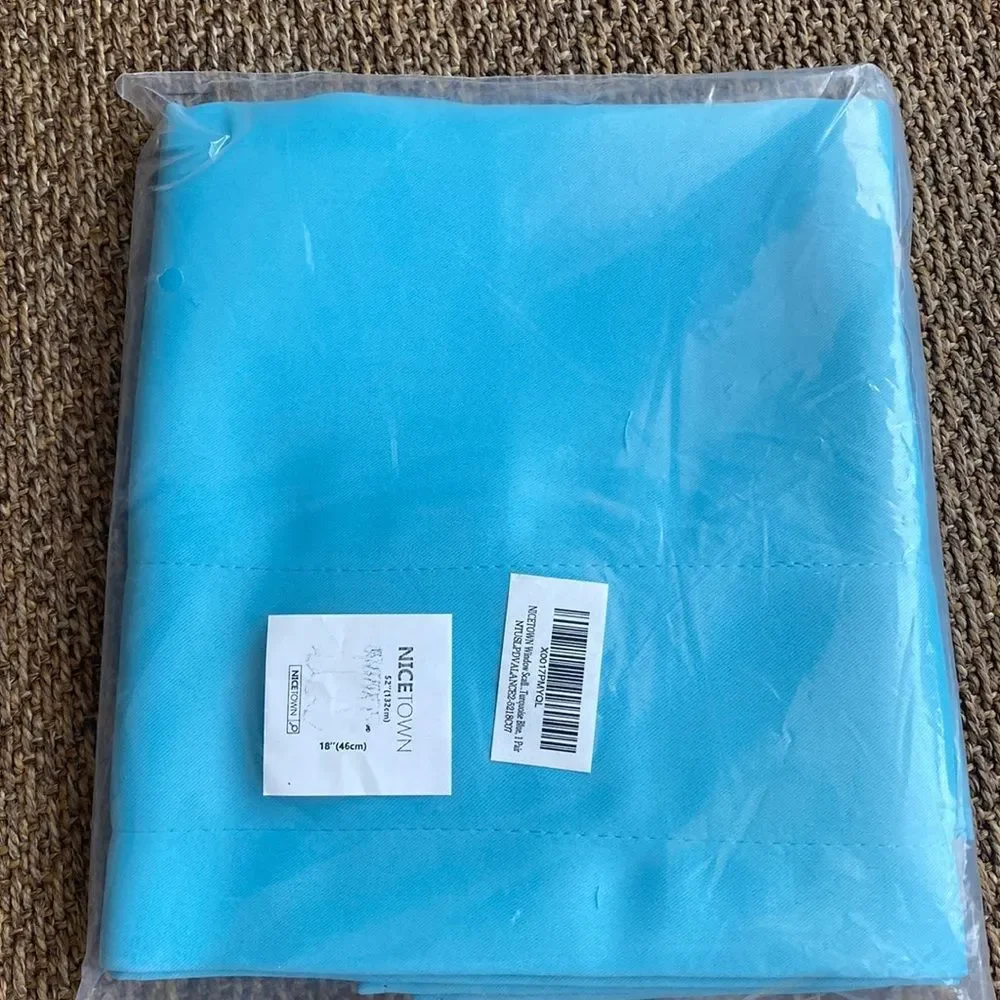 Turquoise blue window shade curtains